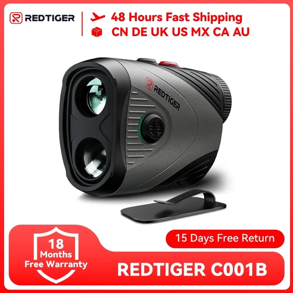 REDTIGER C001B Golf Rangefinder with Slope 1000M 1200 Yards Laser Range Finder Golf 7X Magnification Rechargeable Range Finder