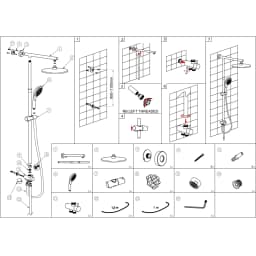 **Sydney Stock** KYLINS WELS 9" Rain Shower Head Adjustable Sliding Rail Set Dual Hose Twin Head Chrome