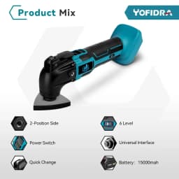 600W Oscillating Multi Tool 20000OPM Cordless Electric Woodworking Cutting Saw Tool Home Decoration For Makita Battery Pin