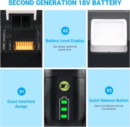 VANON 18V 9Ah 8Ah 5Ah Replace for Makita Lithium Battery Powerful Power Battery 100% New Power Tool Battery Pin