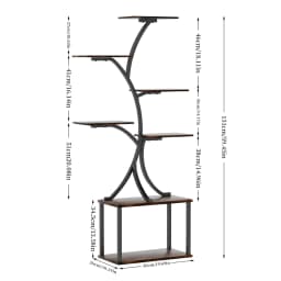 7 Tier Tree Shaped Plant Stand for Patio Living Room Metal Plant Flower Pot Display Holder with Lights