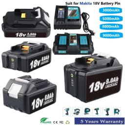 New 3/5/8/9Ah Replace for Makita 18v Battery BL1815b BL1860b BL1850b BL1890b screwdriver battery pin & DC18RC/DC18RD charger
