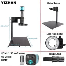 Yizhan 4K 1080P Electronic Digital Microscope 48MP HDMI USB Soldering Microscope Camera 180X 215X Lens For Image Magnification