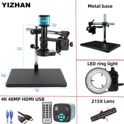 Yizhan 4K 1080P Electronic Digital Microscope 48MP HDMI USB Soldering Microscope Camera 180X 215X Lens For Image Magnification