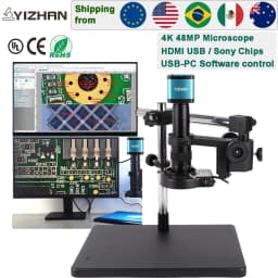 Yizhan 4K 1080P Electronic Digital Microscope 48MP HDMI USB Soldering Microscope Camera 180X 215X Lens For Image Magnification