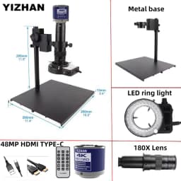 Yizhan 4K 1080P Electronic Digital Microscope 48MP HDMI USB Soldering Microscope Camera 180X 215X Lens For Image Magnification