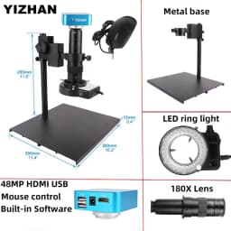 Yizhan 4K 1080P Electronic Digital Microscope 48MP HDMI USB Soldering Microscope Camera 180X 215X Lens For Image Magnification