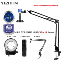 Yizhan 4K 1080P Electronic Digital Microscope 48MP HDMI USB Soldering Microscope Camera 180X 215X Lens For Image Magnification
