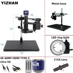 Yizhan 4K 1080P Electronic Digital Microscope 48MP HDMI USB Soldering Microscope Camera 180X 215X Lens For Image Magnification