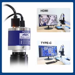 Yizhan 4K 1080P Electronic Digital Microscope 48MP HDMI USB Soldering Microscope Camera 180X 215X Lens For Image Magnification