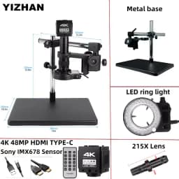 Yizhan 4K 1080P Electronic Digital Microscope 48MP HDMI USB Soldering Microscope Camera 180X 215X Lens For Image Magnification