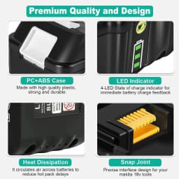 VANON 1/2/4Pack 8.0Ah Replace for Makita 18V BL1860B Battery Pin Compatible with 18Volt BL1860 BL1850 BL1850B BL1830 Power Tool
