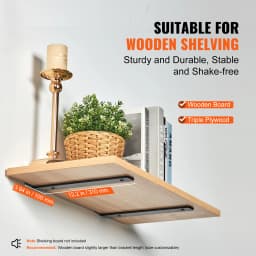 SucceBuy Shelf Bracket 12”x4”x1.6” 6 Pcs Heavy Duty Floating Shelf Brackets Brackets for Shelves 5mm Thick Matte L Shelf Bracket