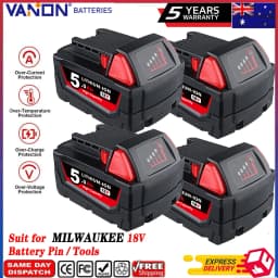 VANON 1/2/4Pcs M18 5.0Ah Replacement Lithium Ion Power Tool Batteries Replace for Milwaukee 18V 48-11-1815 48-11-1850 48-11-1860