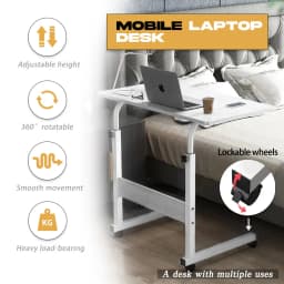 PORIYA Mobile Laptop Desk Computer Table Stand Adjustable Bed Bedside Portable Study AU
