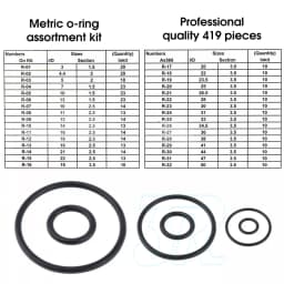 419 PCS Rubber O Ring Kit Metric Grommet Seal Plumbing Garage O-Ring Assortment