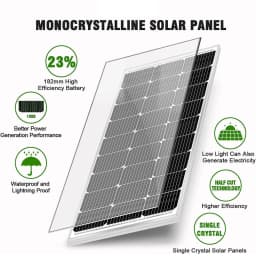 PORIYA 12V 350W Solar Panel Mono Home Caravan Camping Charging 20A Controller