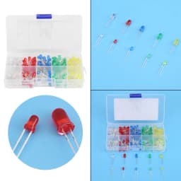 200Pcs 3mm 5mm Red Yellow White Green Blue Assortment Emitting LED Diodes Light Kit Set