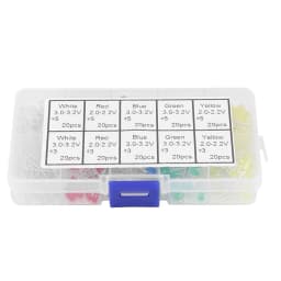 200Pcs 3mm 5mm Red Yellow White Green Blue Assortment Emitting LED Diodes Light Kit Set