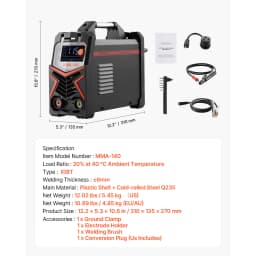 succebuy TIG Welder140A4-In-1Welding Machine TIG/DC Pulse MMA/Lift TIG/MMA Electric Welder with Synergic Control IGBT Inverter