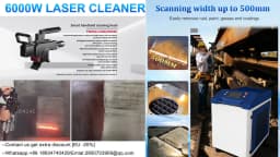 6000W Fiber Laser Cleaner 6000W Water Cooling Industrial Laser Cleaning Machine for Paint Oil Removal Heavy Rust Removal