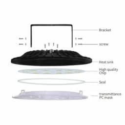 LED High Bay Light 200W 300W 500W Low Bay UFO Warehouse Industrial Lights with AU Plug For Garage Gym Factory Warehouse