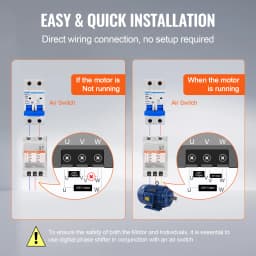 SucceBuy Digital Converter 5/ 7.5/ 10HP Single Phase to 3 Phase Converter Digital Phase Shifter for Residential Light Commercial
