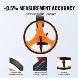 SucceBuy Measuring Wheel Telescoping Measure Wheel Measurement0-9,999m Back Bag Suitable for Lawn/Hard/Wood Road Measuring