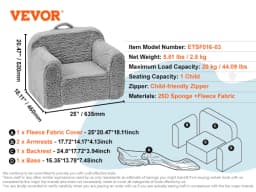 SucceBuy Play Couch Kids Sofa Toddler Foam Sofa Couch with High-density 25D Sponge for Playing Creative Sleeping Kids Furniture