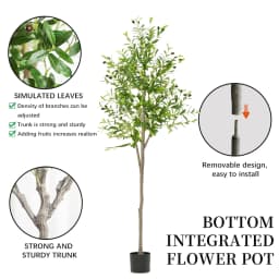 Artificial Plants Artificial Decorative Plants Olive Tree Room Decoration 6 FT Olive Tree With Fruit For Home Garden Decor