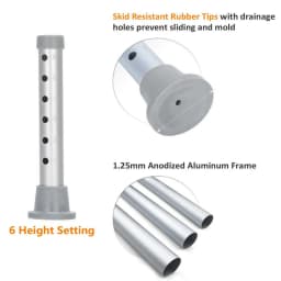Adjustable Bath Shower Stool Height Adjustable Chair Seat Rotating Swivel Round