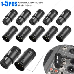 1-5SET Male To Male/Female To Female Compact XLR Microphone Solder Adapter with Wrench Audio Cables Connector for Microphone