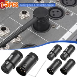 1-5SET Male To Male/Female To Female Compact XLR Microphone Solder Adapter with Wrench Audio Cables Connector for Microphone