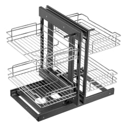 SucceBuy 2/3Tier Opening Blind Corner Pull Out Organizer, 4 Shelf Kitchen Cabinet Organizer Slide Out Storage Organizer Basket