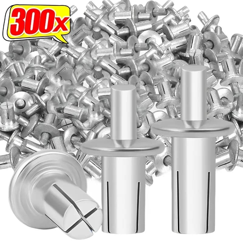 300-10PCS Hammer Drive Expansion Rivets Percussion Expansion Aluminum Nail Head Piercing Knock Type Small Tapping Screw Fastener