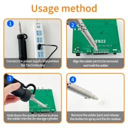 Portable Soldering Desoldering Suction with EU Plug Electric Tin Soldering Repair Tool Strong Suction for Circuit Board Assembly