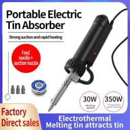 Portable Soldering Desoldering Suction with EU Plug Electric Tin Soldering Repair Tool Strong Suction for Circuit Board Assembly