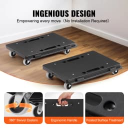 SucceBuy 2 Pack Furniture Mover Pallet Trolley 500 lbs Each Count with 4 Wheels Small Flat Dolly Cart for Industrial Machinery
