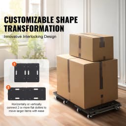 SucceBuy 2 Pack Furniture Mover Pallet Trolley 500 lbs Each Count with 4 Wheels Small Flat Dolly Cart for Industrial Machinery