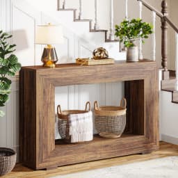 Tribesigns Farmhouse Console Table, 47 Inches Entryway Console Table with Storage, Industrial Hallway Accent Table