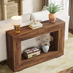 Tribesigns Farmhouse Console Table, 47 Inches Entryway Console Table with Storage, Industrial Hallway Accent Table