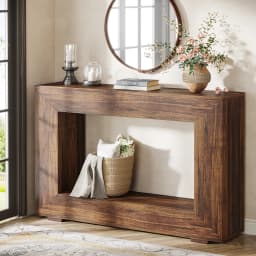 Tribesigns Farmhouse Console Table, 47 Inches Entryway Console Table with Storage, Industrial Hallway Accent Table