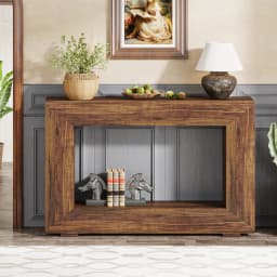 Tribesigns Farmhouse Console Table, 47 Inches Entryway Console Table with Storage, Industrial Hallway Accent Table