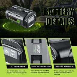 Replacement for Ryobi 40V 6.0/8.0 Lithium OP4040 Battery With OP401 Charger P4050 OP40602 OP40261 OP4060 OP4030