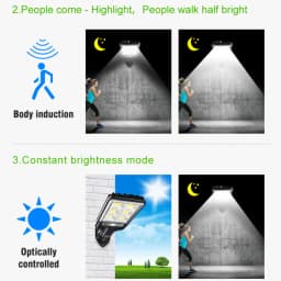 1-2pcs 3000W Solar Flood LED Light Motion Sensor Security Wall Yard Street Outdoor Lamp