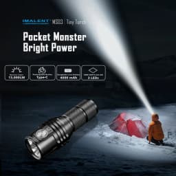 IMALENT MS03 EDC Flashlight 13000 Lumens CREE XHP70.2 LED Type‑C Rechargeable Torch 324M Beam IPX8 Waterproof For Camping Search Rescue
