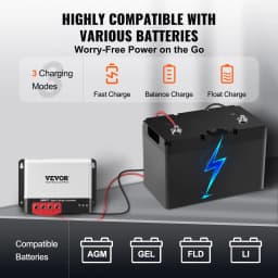 SucceBuy 50 A MPPT Solar Charge Controller 12V / 24V Auto DC Input Bluetooth Module for Sealed(AGM) & Lithium Battery Charging