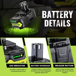 VANON 1/2/4Pcs P108 18V 8.0Ah Replace for RYOBI One+ Plus Li-Ion Battery Pin P104 P107 RB18L50 RB18L20 P108