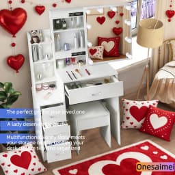 New home dressing table with vanity mirror Features three colour modes and adjustable brightness Ideal birthday gift