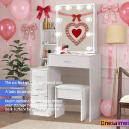 New home dressing table with vanity mirror Features three colour modes and adjustable brightness Ideal birthday gift